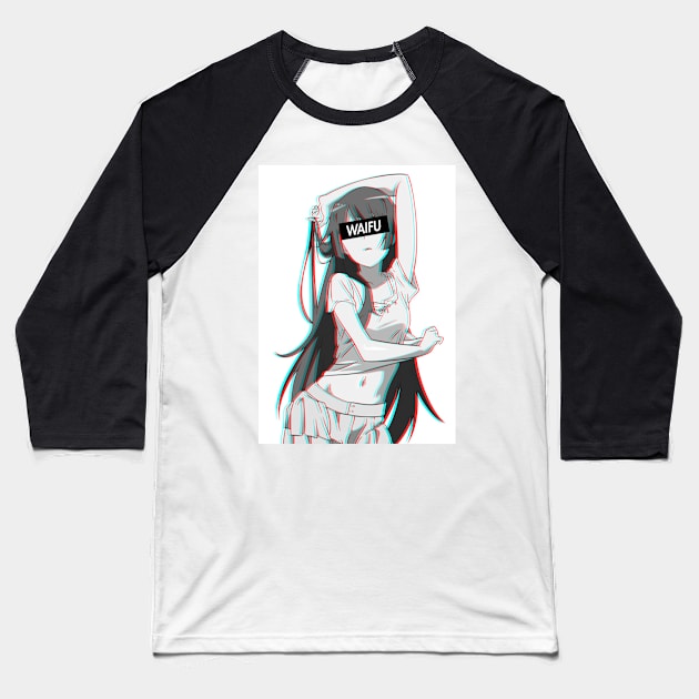 Bakemonogatari Hitagi Senjougahara Waifu Material Baseball T-Shirt by HentaiK1ng